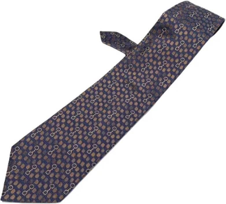 Gucci Vintage Pre-owned Silk home-office Bruin Heren