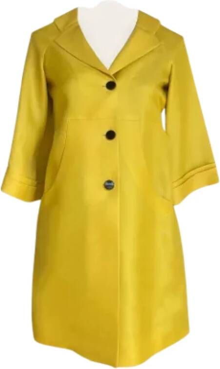 Gucci Vintage Pre-owned Silk outerwear Yellow Dames