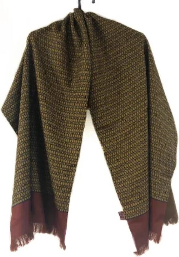 Gucci Vintage Pre-owned Silk scarves Bruin Dames