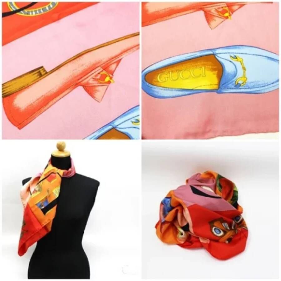 Gucci Vintage Pre-owned Silk scarves Meerkleurig Dames