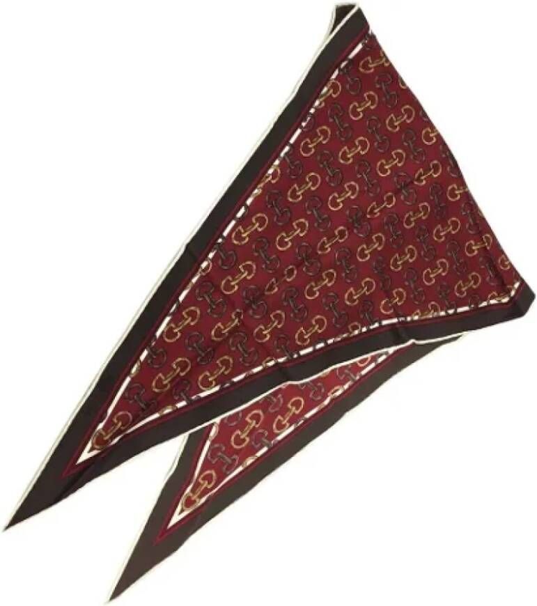 Gucci Vintage Pre-owned Silk scarves Rood Dames