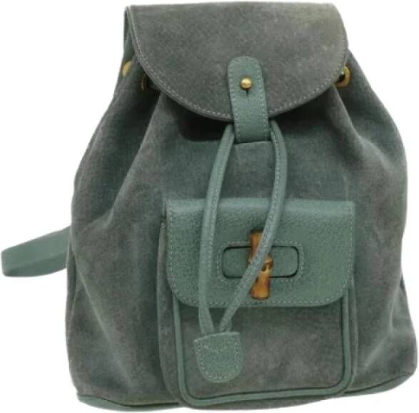 Gucci Vintage Pre-owned Suede backpacks Blauw Dames