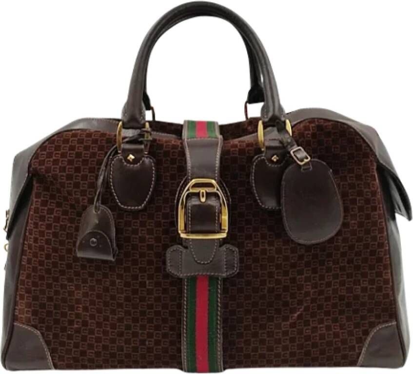 Gucci Vintage Pre-owned Suede handbags Bruin Dames