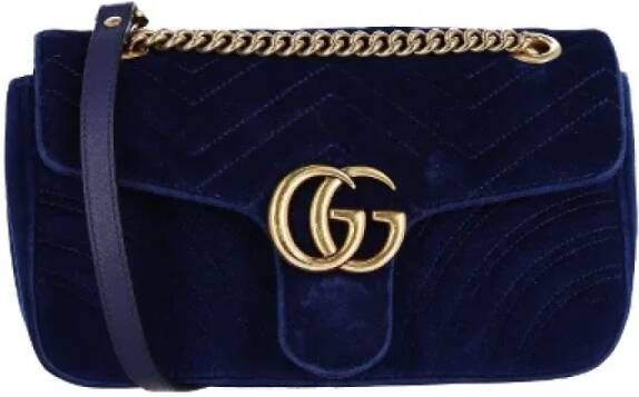Gucci Vintage Pre-owned Velvet gucci-bags Blue Dames