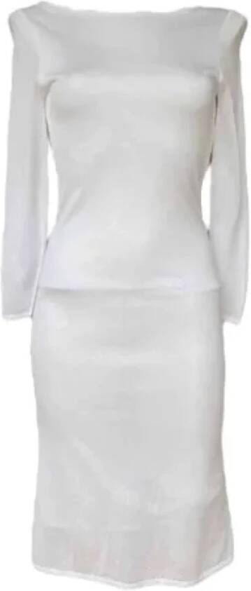 Gucci Vintage Pre-owned Viscose dresses White Dames