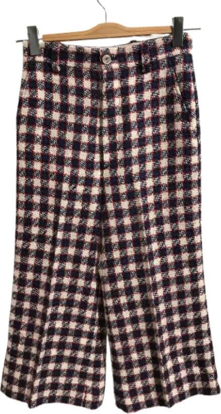 Gucci Vintage Pre-owned Wool bottoms Blauw Dames