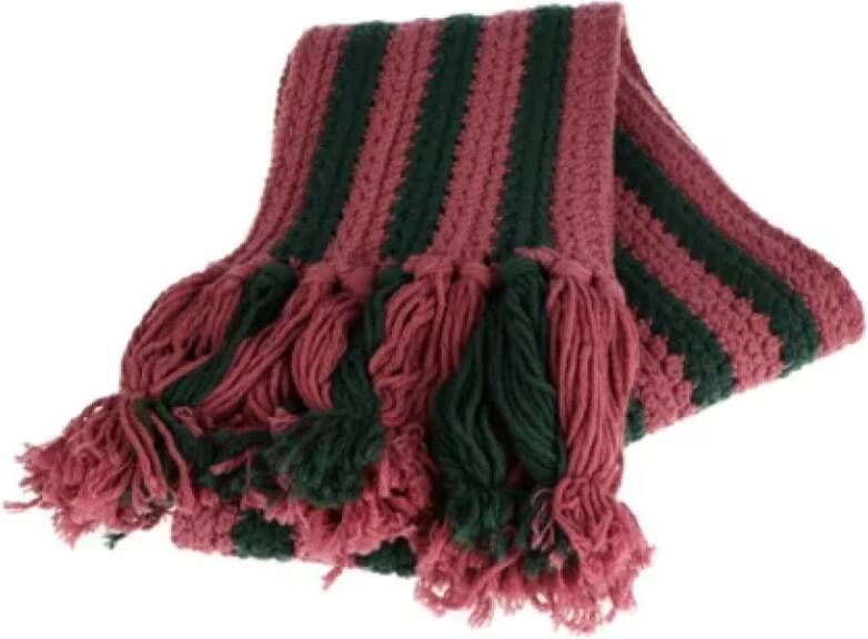 Gucci Vintage Pre-owned Wool scarves Groen Dames