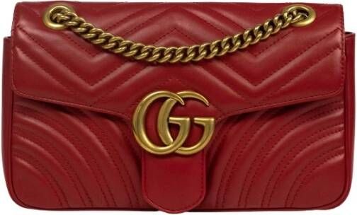 Gucci Vintage Preated Bag Marmont Small Rood Dames