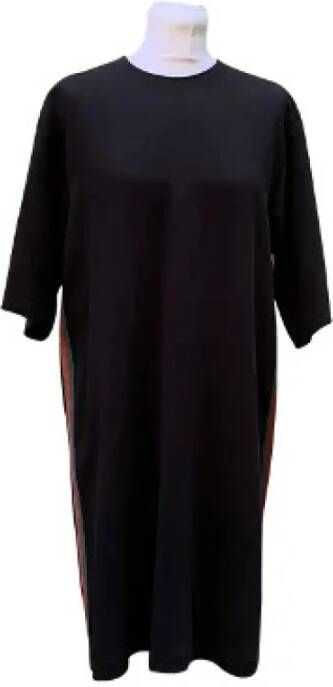 Gucci Vintage Preated Viscose-jurken Zwart Dames