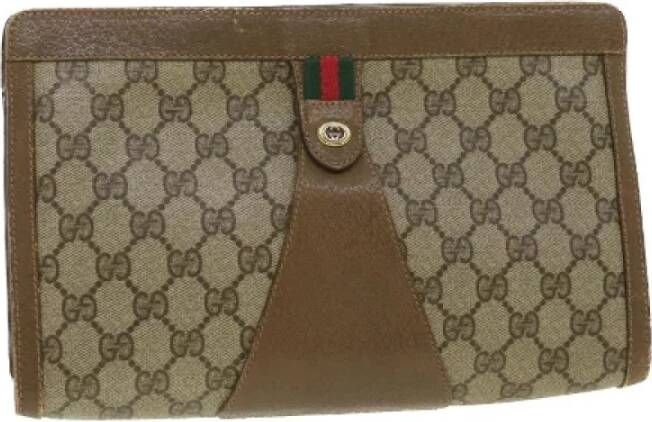 Gucci Vintage Tweedehands Beige Canvas Gucci tas Beige Dames