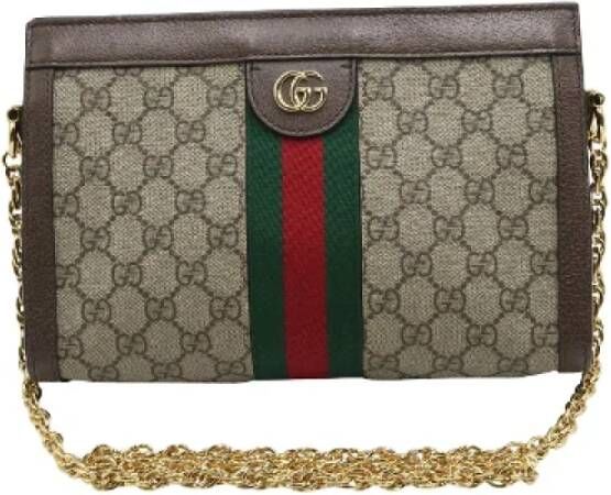 Gucci Vintage Tweedehands handtas Bruin Dames