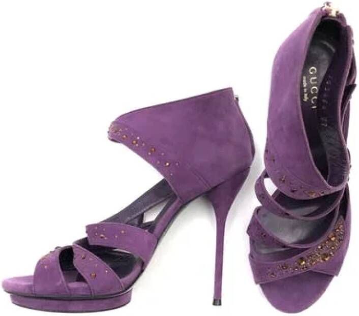 Gucci Vintage Tweedehands sandalen Paars Dames
