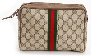 Gucci Vintage Tweedehands trouse-tas Bruin Dames
