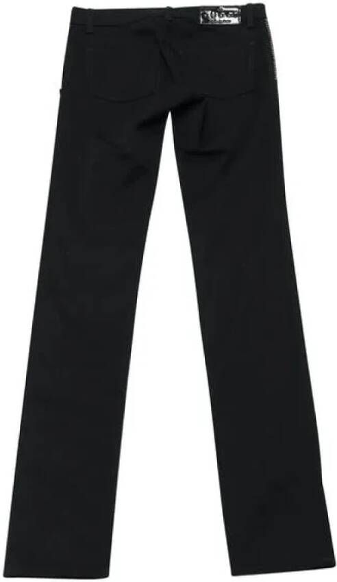 Gucci Vintage Zwarte katoenen jeans met metalen studs Black Dames