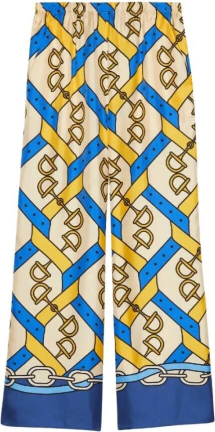Gucci Zijden broek met kleurrijk patroon Meerkleurig Dames