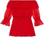 Gucci Zijden chiffon jurk met off-shoulder Red Dames - Thumbnail 1