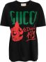 Gucci Zwart Logo-Print Katoenen T-Shirt Zwart Dames - Thumbnail 1
