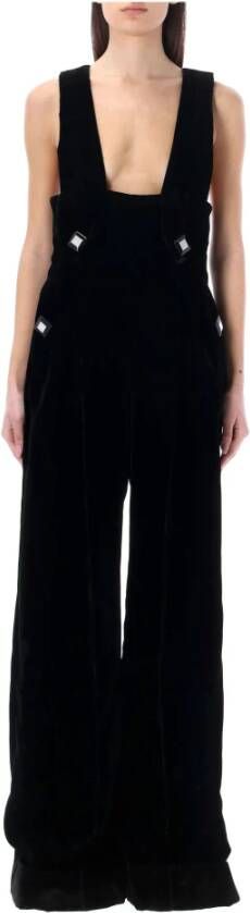 Gucci Zwarte Zijde Viscose Jumpsuit Ss23 Zwart Dames