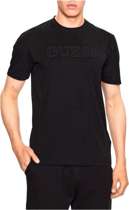 Guess Organisch Katoenen 3D Logo T-Shirt Zwart Black Heren