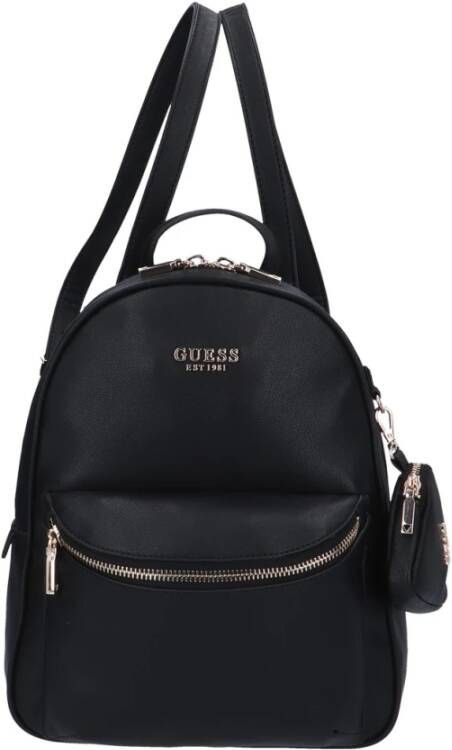 Guess House Party Zwarte Eco Leren Rugzak Black Dames