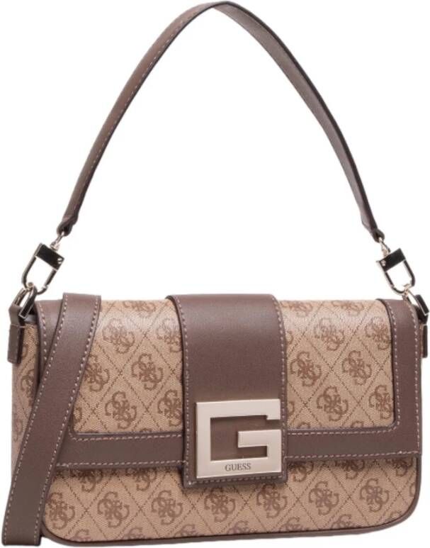 Guess Schoudertas met contrastlogo Beige Dames