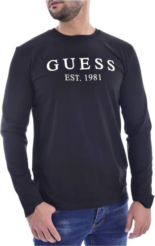 Guess Basis Longsleeve T-Shirt Zwart Heren