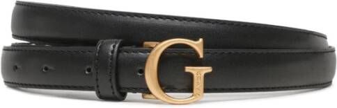 Guess Zwarte PU Leren Riem met Metalen Logo Black Dames