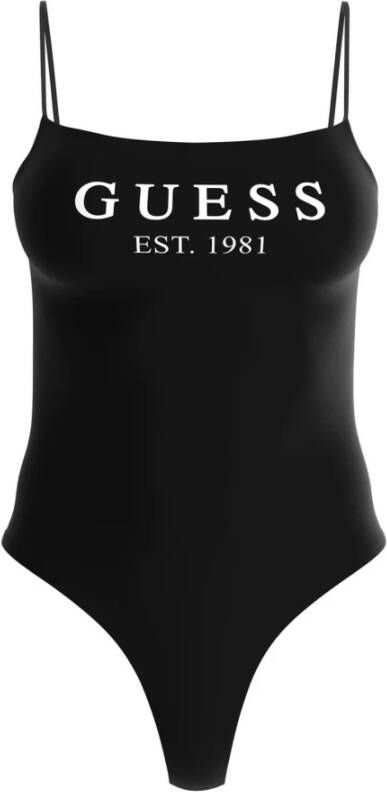 Guess Stretch Body Logo Print Zwart Black Dames