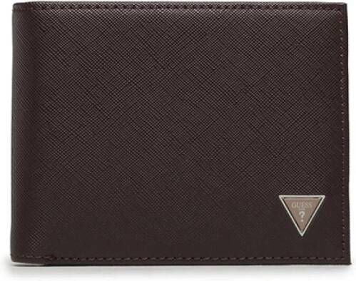 Guess Compacte Portemonnee met Kaartsleuven en Muntvak Bruin Heren
