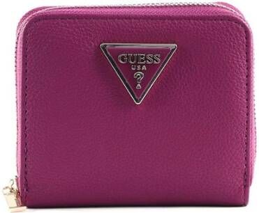 Guess Compacte Portemonnee met Ritssluiting en Kaartsleuven Paars Dames