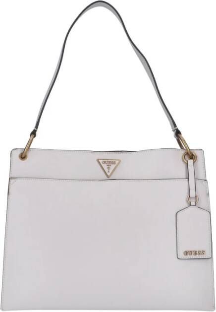 Guess Elegante Grijze Schoudertas met Contrasterende Details Beige Dames