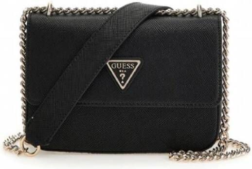 Guess Omkeerbare Eco Elements Schoudertas Crossbody Flap Black Dames