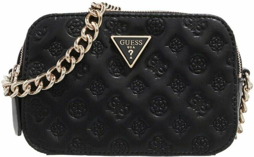 Guess Dames Noelle Zwarte Geëmbosseerde Schoudertas Zwart Dames