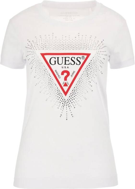Guess Dames-T-shirt Star Triangle White Dames