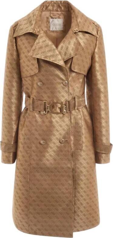 Guess Diletta Mantel: Stijlvolle Riemjassen Beige Dames