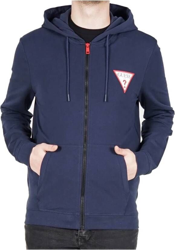 Guess Blauwe Heren Hoodie Blauw Heren