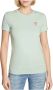 Guess Effen Katoenen T-Shirt Groen Aansluitende Pasvorm Groen Dames - Thumbnail 1