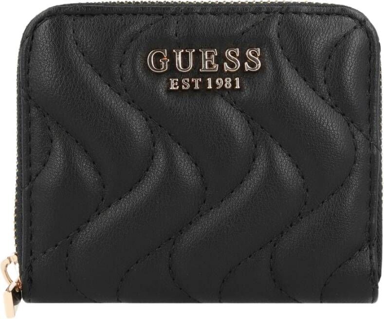 Guess Elegante Zwarte Portemonnee met Ritssluiting Black Dames