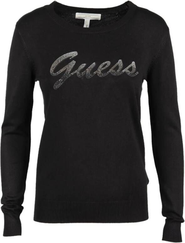 Guess Fijn Gebreide Trui met Logo Black Dames