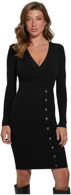 Guess Front Buttons Sweater Dress Zwart Dames