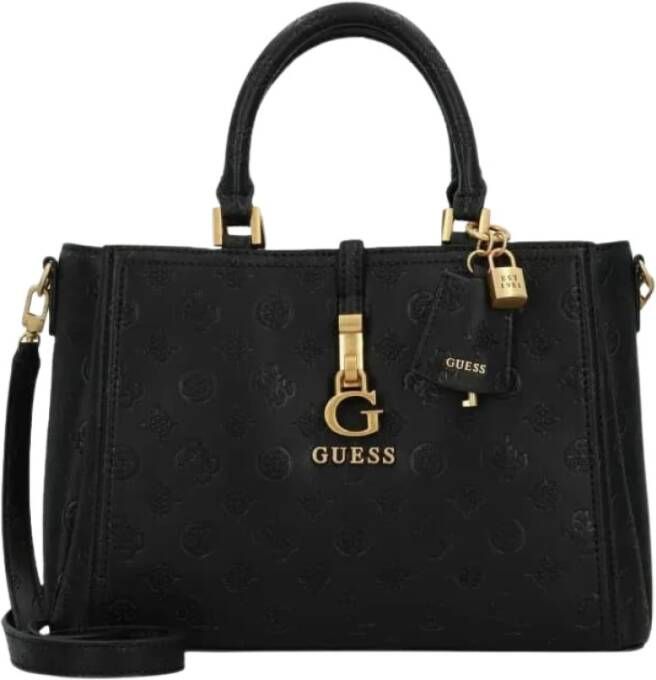 Guess Zwarte Handtas James Logo Girlfriend Satchel