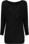 Guess Gebreide kleding met ronde hals en lang strass-logo Zwart Dames - Thumbnail 1