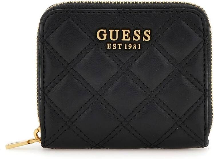Guess Gewatteerde Mini Portemonnee Zwart Dames