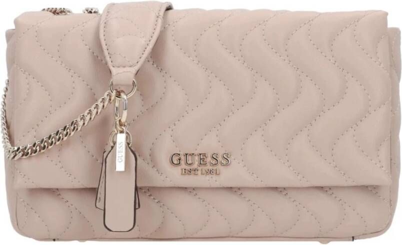 Guess Gewatteerde Rosewood Eco Leren Schoudertas Roze Dames