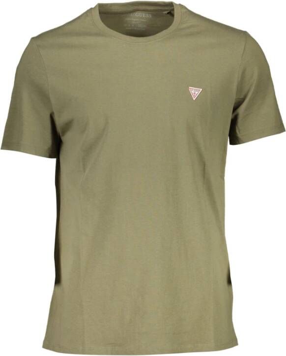 Guess Groen Katoenen T-Shirt Green Heren