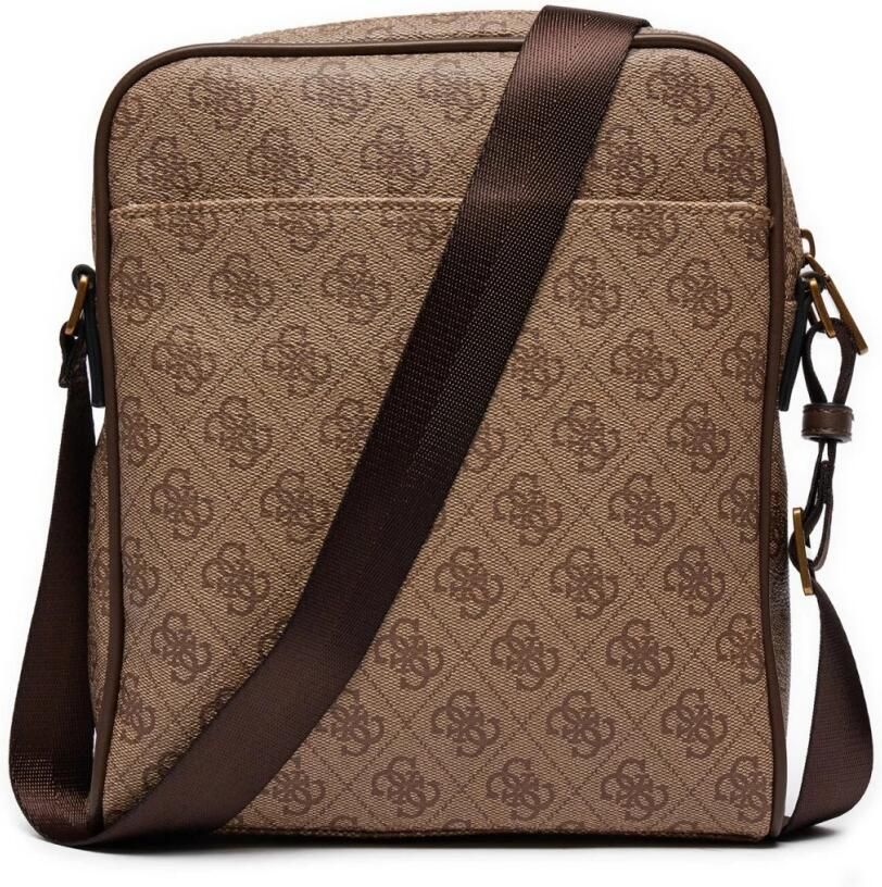 Guess 4G Milano Logo Schoudertas Brown Heren