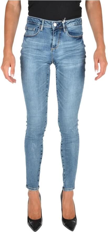 Guess Blauwe Versleten Jeans Vrouwen Lente Zomer Blue Dames