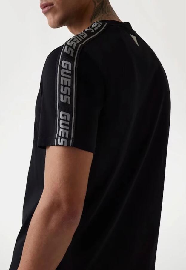 Guess Arlo Katoenen T-shirt Regular Fit Jersey Black Heren - Foto 4
