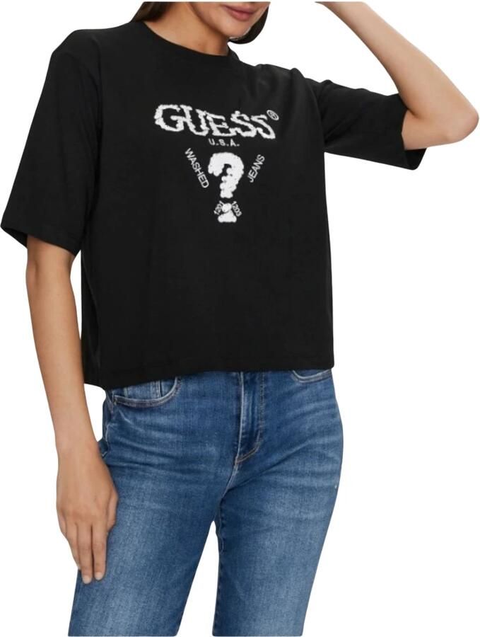 Guess Aurelie Boxy TEE Zwart Ronde Hals Black Dames - Foto 5