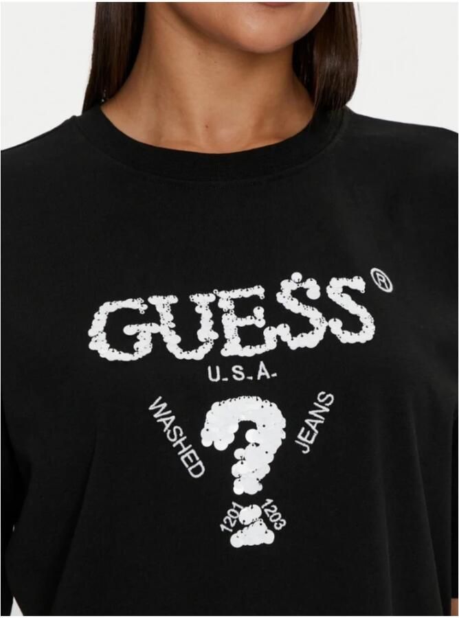 Guess Aurelie Boxy TEE Zwart Ronde Hals Black Dames - Foto 2